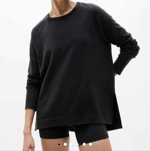Athleta Women's Black Coaster Luxe Recover Sweatshirt Crew Neck - Size S - Picture 1 of 13